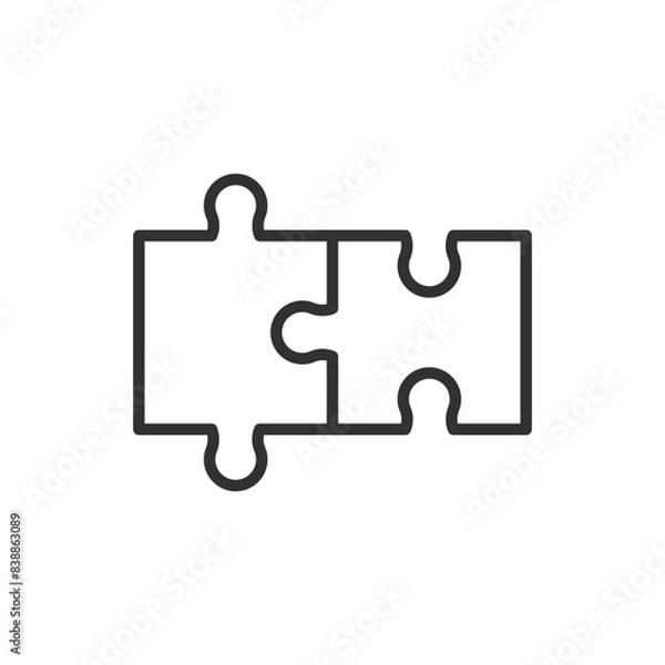 Fototapeta Puzzles, linear icon. Line with editable stroke