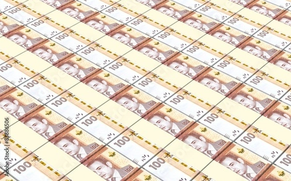 Fototapeta Moroccan dirhams bills stacks background.