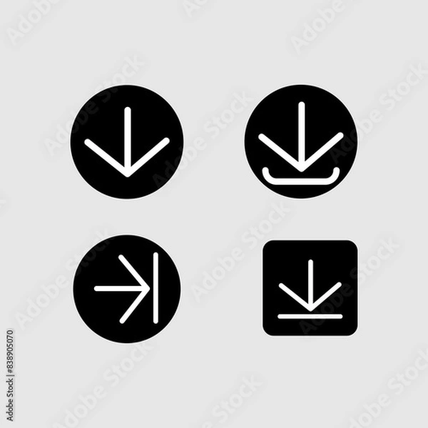 Obraz Download vector icon,symbol arrow button for apps and website  