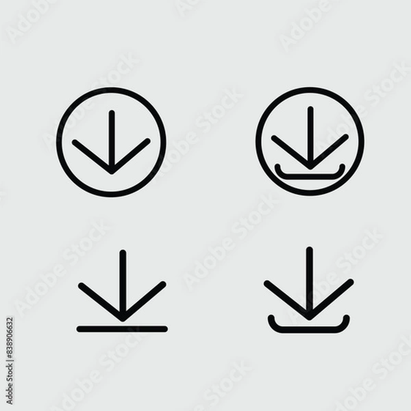 Obraz Download vector icon,symbol arrow button for apps and website  