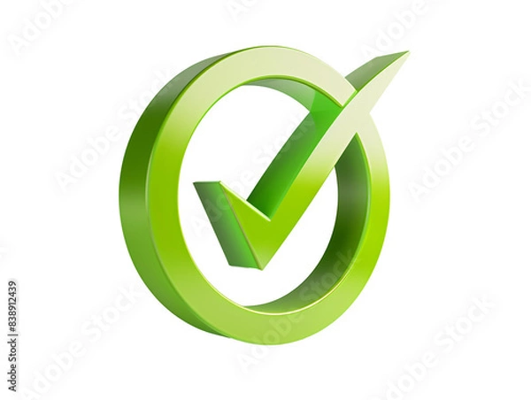 Obraz a green check mark in a circle