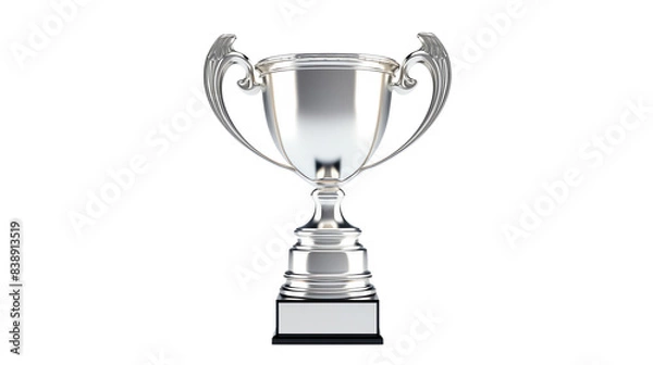 Obraz a silver trophy with a black base