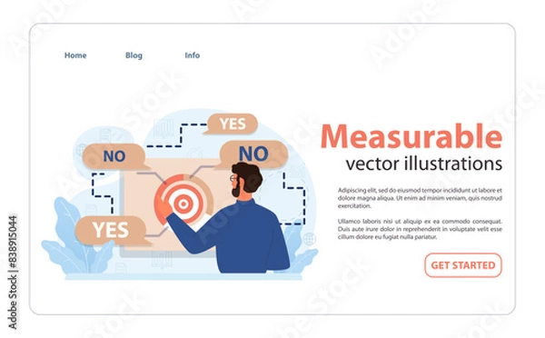 Fototapeta Measurable outcomes visualized. Flat vector illustration