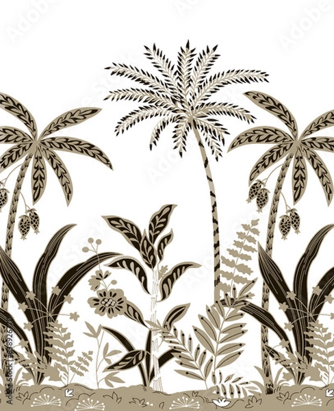 Fototapeta palm tree silhouette foe design pattern for prints 