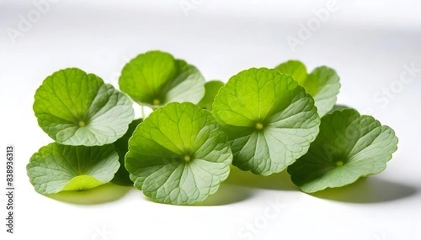 Fototapeta Centella asiatica isolated on white Background Generative Ai