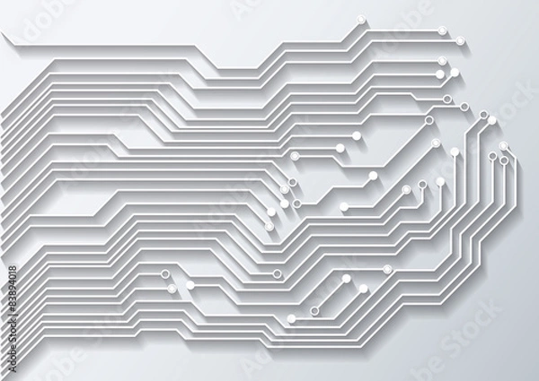 Fototapeta 3d circuit board background texture - vector