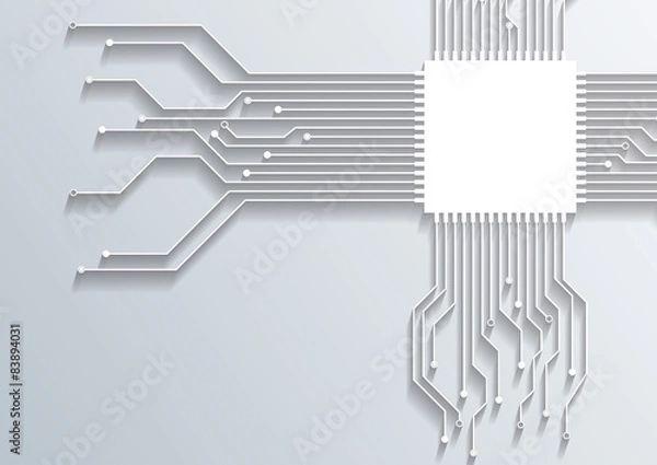 Fototapeta 3d circuit board background texture - vector