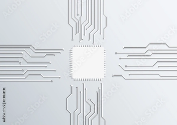 Fototapeta circuit board cpu, vector illustration