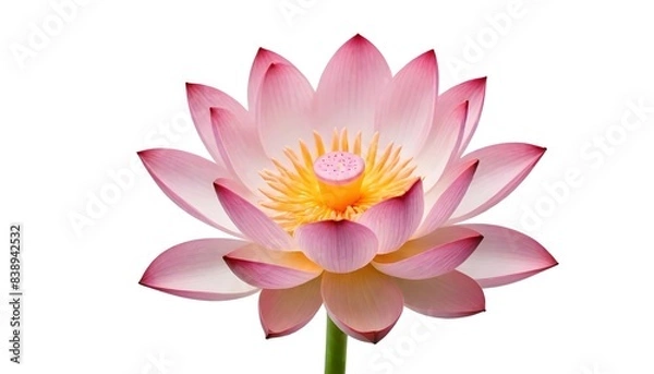 Fototapeta Lotus flower isolated on white Background Generative Ai 