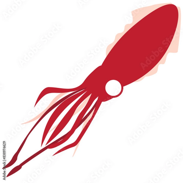 Obraz red squid illustration