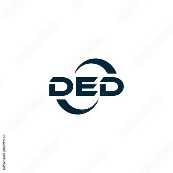 Fototapeta DED logo. D E D design. White DED letter. DED, D E D letter logo design. D E D letter logo design in FIVE, FOUR, THREE, style. letter logo set in one artboard. D E D letter logo vector design.