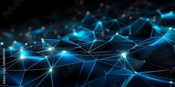 Obraz Abstract 3D network connections design background with a plexus theme. Concept Abstract Art, 3D Design, Network Connections, Plexus Theme