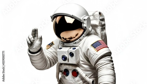 Fototapeta Astronaut isolated on white background 