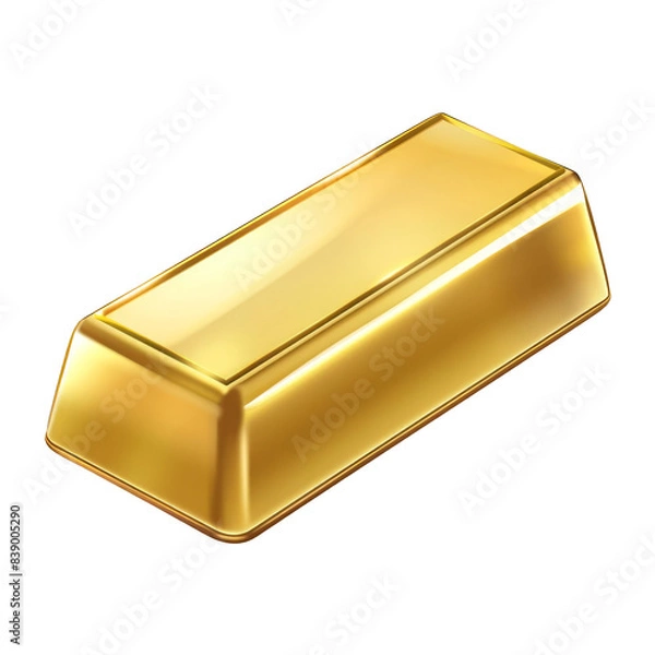 Fototapeta Shiny gold bar, isolated on white background. transparent background.