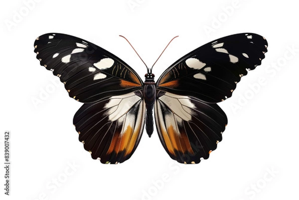 Fototapeta butterfly with blue flower isolated on transparent background