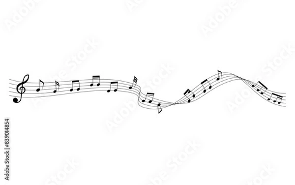 Fototapeta music notes moving on flow chords. Vol.1