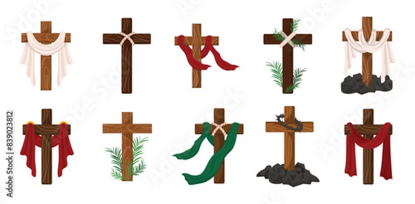 Obraz Christian Cross Vector Set