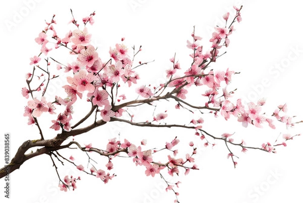 Obraz Elegant Cherry Blossoms Art on Transparent Background