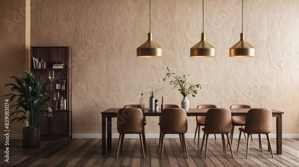 Obraz the chandelier in the dining room is a modern take on the classic style