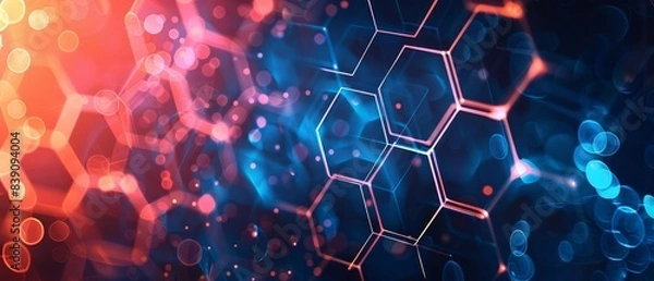 Fototapeta A modern abstract background featuring a pattern of interconnected hexagons
