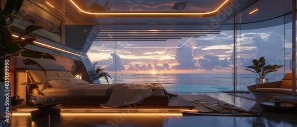 Fototapeta In a futuristic 3D render