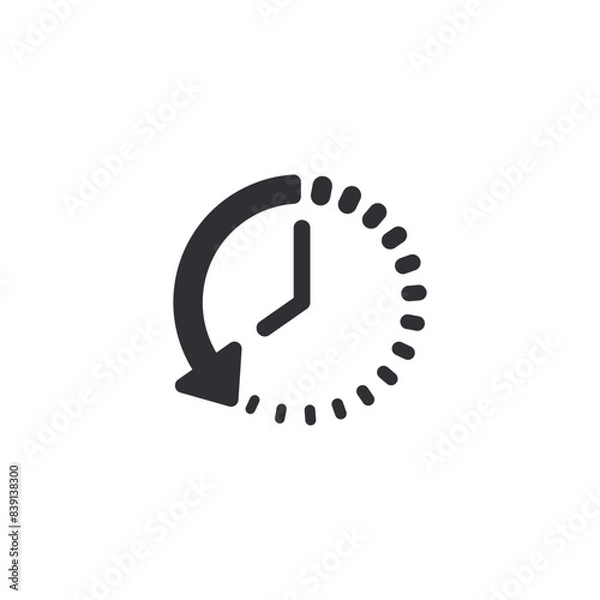 Fototapeta History icon. History line. Vector timer. Countdown time. Clock sign. Time icon. Clock icon. Return icon. Return time. Past time. Management. Task Manager. Support. Watch sign. Stopwatch. Deadline