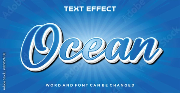 Obraz Ocean editable text effect