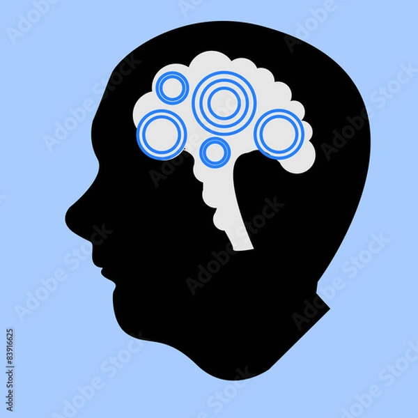 Obraz Head with brain inside