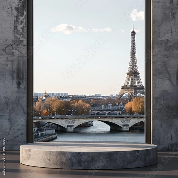 Obraz podium on Paris background
