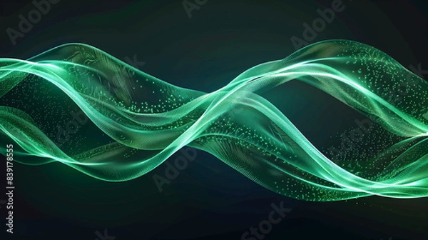 Fototapeta A flowing ribbon with smooth curves on a soft backdrop, minimalist and elegant, background