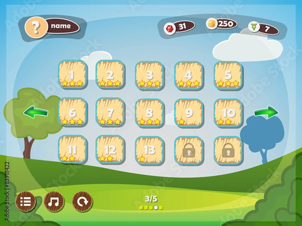 Obraz Game User Interface Design Illustration