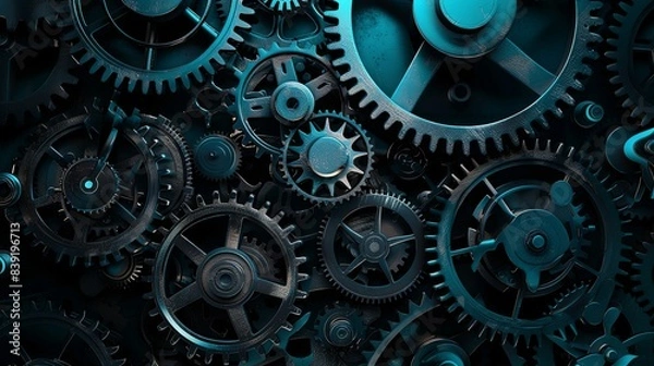 Obraz Mechanical Complexity: Cogs and Gears in Harmony