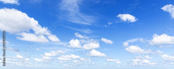 Obraz Cloudy sky on a daytime. Natural panoramic background photo