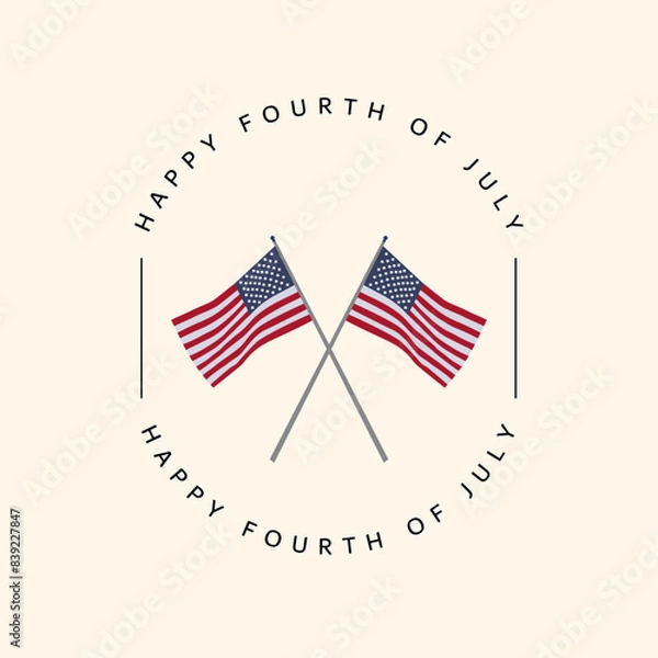 Obraz Happy independence day 4 Th July, United states of America day. Social media Story Layout design template for independence day social media.