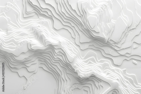 Fototapeta Topographic map pattern, 3D topography line map