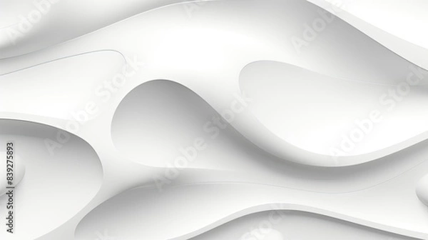 Fototapeta Abstract 3d white background, organic shapes seamless pattern texture