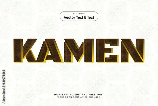 Fototapeta Kamen editable text effect