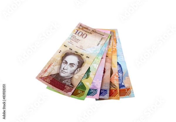 Obraz Different Venezuelan bank notes.