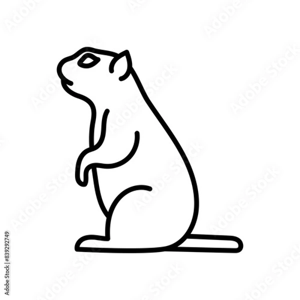 Obraz Gopher Outline Icon, Vector illustration