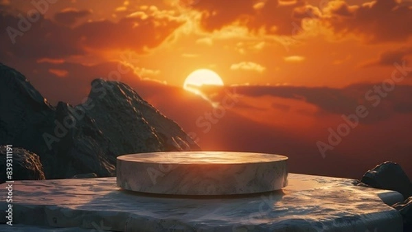 Fototapeta sunset over the mountains