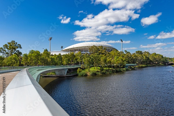 Obraz Adelaide Oval viewed across River Torrens in Elder Park, Adelaide, South Australia, Australia