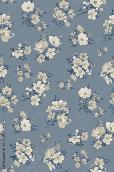 Obraz Seamless pattern with vintage roses for summer dress fabrics
