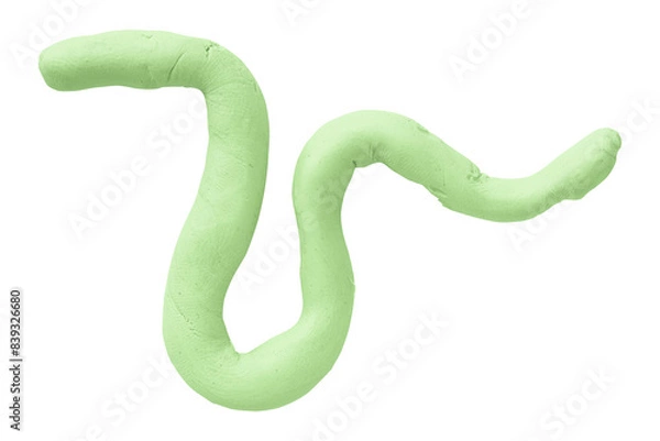 Fototapeta Green plasticine isolated on transparent background.