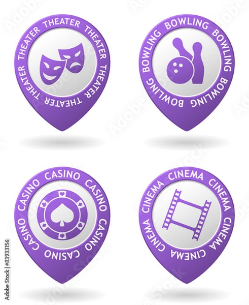 Obraz vector purple map pointers