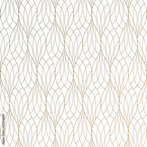 Fototapeta Abstract linear flower petal or leaves geometric pattern vector background, pattern is clean for fabric, printing, wallpaper. Pattern is on swatches panel
