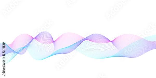 Fototapeta Abstract colorful glowing wave lines background. Blending gradient colors. Digital frequency track equalizer. Abstract frequency sound wave lines and technology curve lines background. 