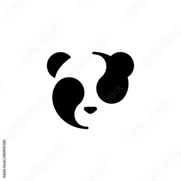 Obraz Panda Bear Yin Yang Logo