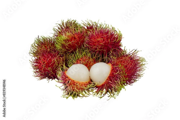 Fototapeta Rambutan fruit isolated on transparent.