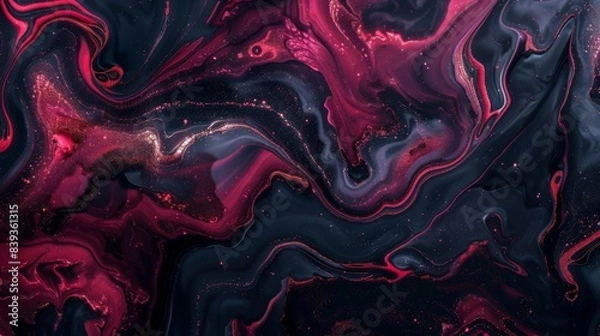 Obraz Abstract background featuring fluid, marbled patterns in rich, luxurious tones, conveying elegance and sophistication