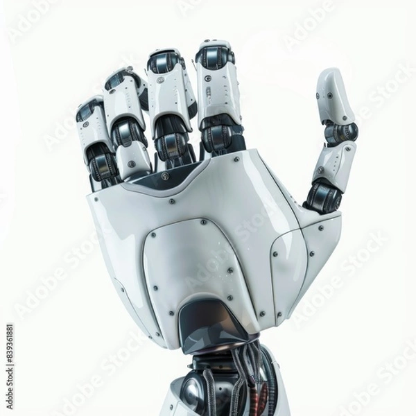 Fototapeta hand robot isolate on white background